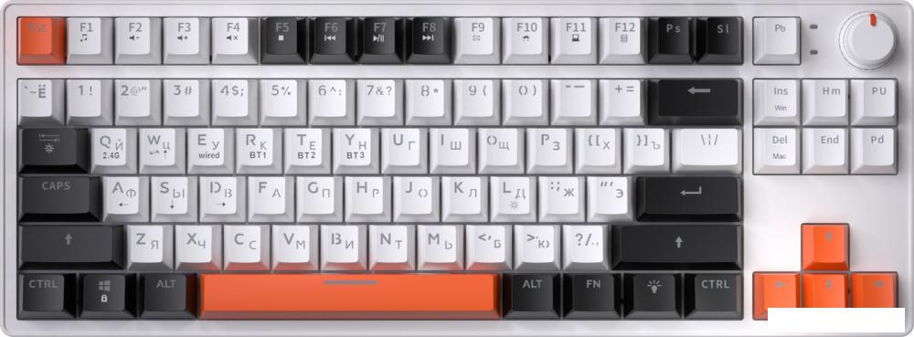 Клавиатура JEGG ZA87 Pro White Black Orange (TNT Yellow)- фото3