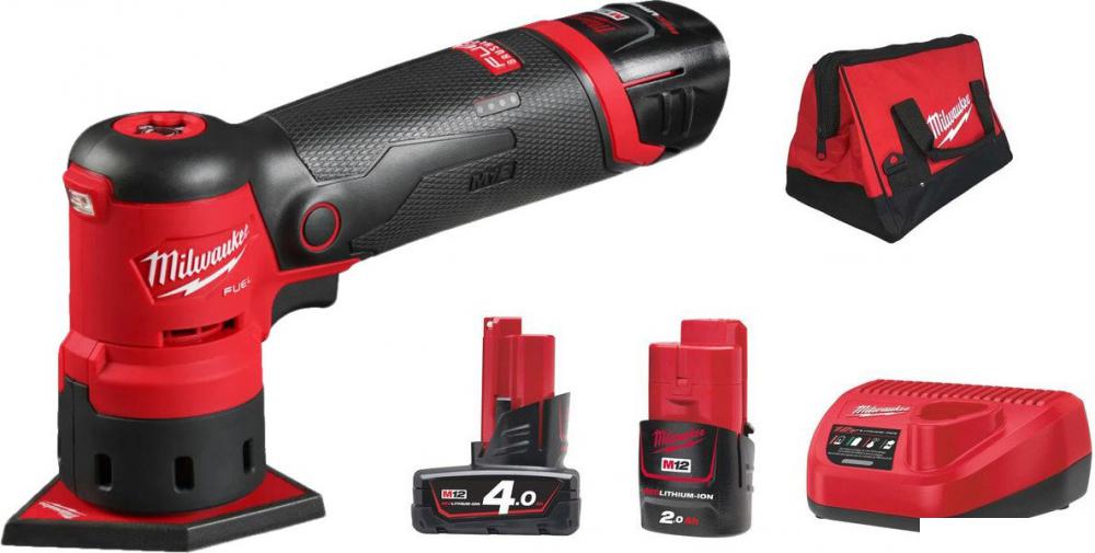 Дельташлифмашина Milwaukee M12FDSS-422X 4933479681 (с 2-мя АКБ 2 Ач, 4 Ач)- фото