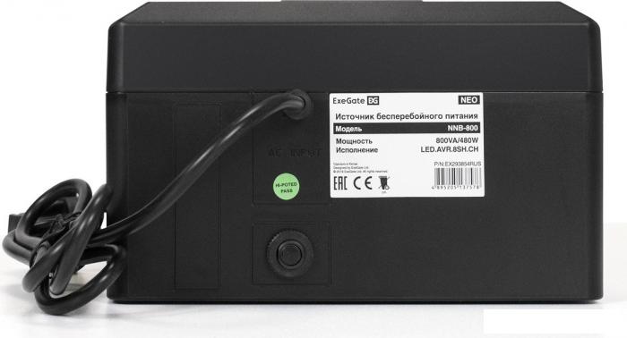 Источник бесперебойного питания ExeGate Neo NNB-800.LED.AVR.8SH.CH EX293854RUS- фото3