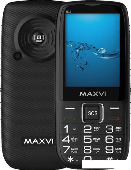 Кнопочный телефон Maxvi B32 (черный)- фото