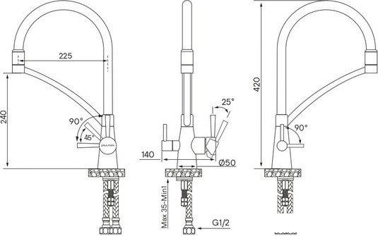 Смеситель Paulmark Siegen Si213111-BG (золото/брашированное золото)- фото2