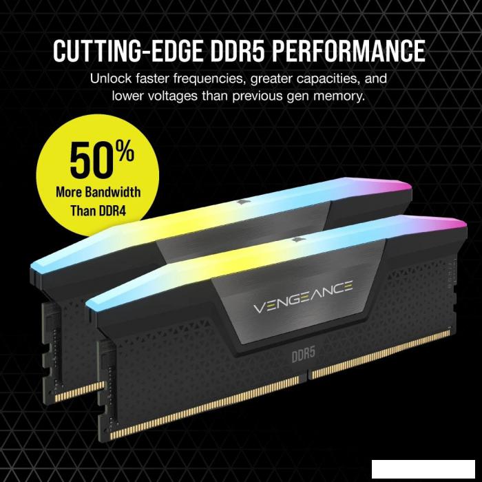 Оперативная память Corsair Vengeance RGB 2x16ГБ DDR5 6000 МГц CMH32GX5M2E6000C36- фото3