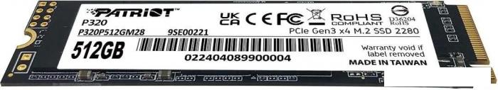 SSD Patriot P320 512GB P320P512GM28- фото4