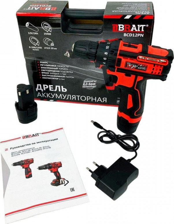 Дрель-шуруповерт Brait BCD12PN (с 2-мя АКБ, кейс)- фото3