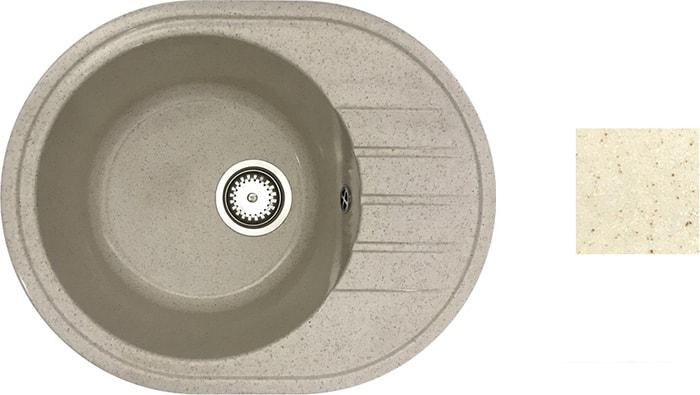 Кухонная мойка БелЭворс New Lux L (бежевый, без сифона)- фото