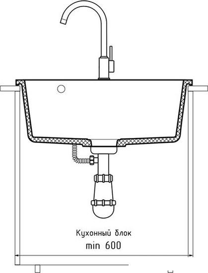 Кухонная мойка GranFest QUARZ GF-UR-658 (белый)- фото4