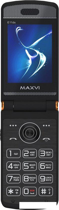 Телефон Maxvi E11ds (черный/золотистый)- фото4
