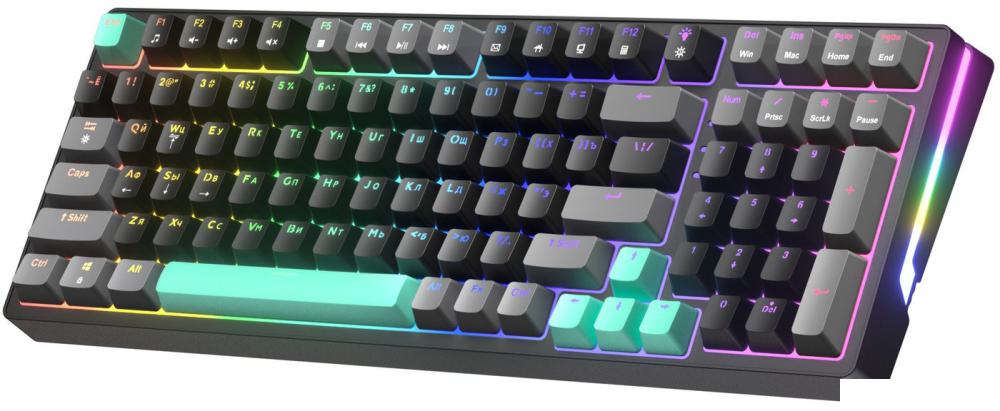 Клавиатура JEGG ZA99 Black Grey Green (TNT Yellow)- фото4