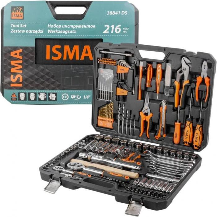 Универсальный набор инструментов ISMA ISMA-38841DS (216 предметов)- фото