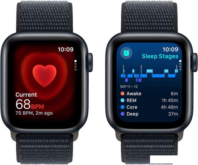 Умные часы Apple Watch SE 2 40 мм (алюминиевый корпус, темная ночь/темная ночь, нейлоновый ремешок)- фото3