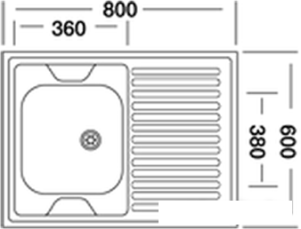 Кухонная мойка Kromevye EC 220 D- фото2