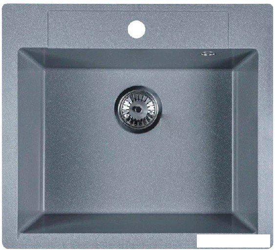 Кухонная мойка Marblan Cubi (серебристый, с сифоном)