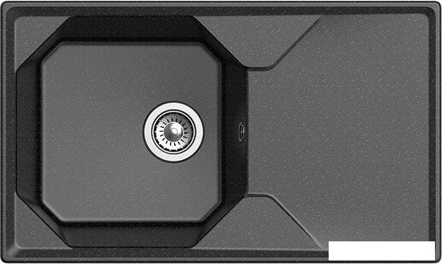Кухонная мойка GranFest GF-U-840L (черный)- фото2