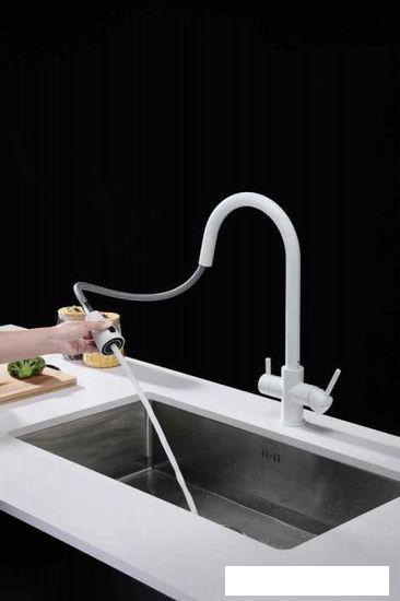 Смеситель Paulmark Lange La214212-431 (белый матовый)- фото2