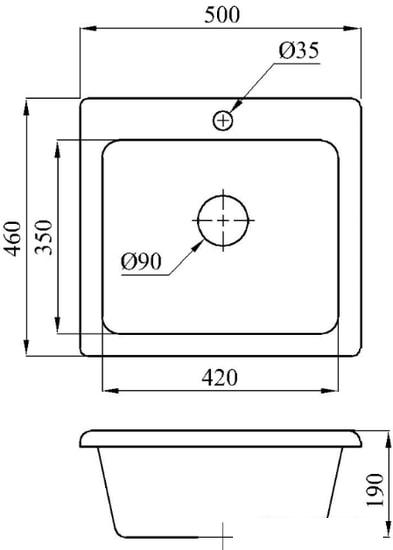 Кухонная мойка БелЭворс Mini (белый, без сифона)- фото2