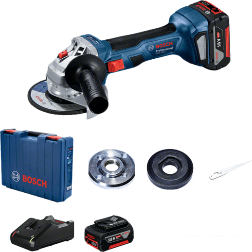 Угловая шлифмашина Bosch GWS 180-LI Professional 06019H9021 (с 2-мя АКБ, кейс)- фото