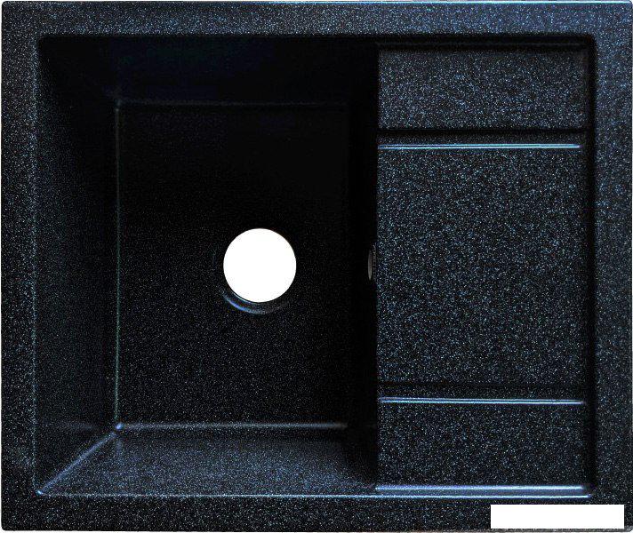Кухонная мойка Saniteco Fortis (черный с сифоном)- фото