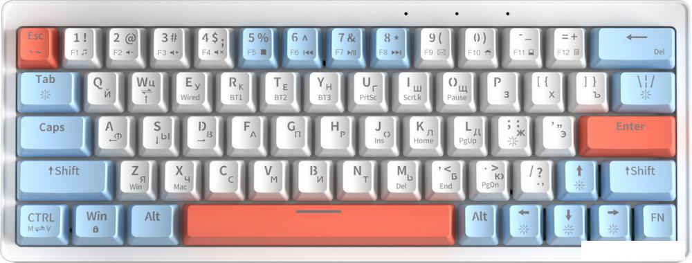 Клавиатура Cyberlynx ZA63 Pro White Blue Orange (TNT Yellow)- фото