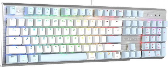 Клавиатура A4Tech Fstyler FS100 Neon (серебристый/голубой)- фото3