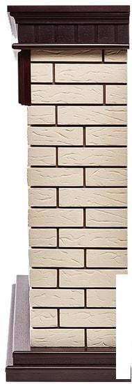 Портал Firelight Bricks 25 (камень бежевый/шпон темный дуб)- фото3