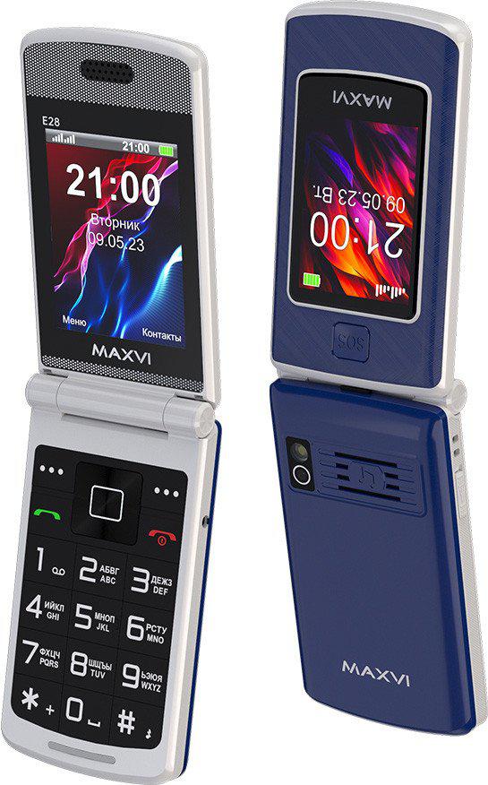 Телефон Maxvi E28 (синий)- фото