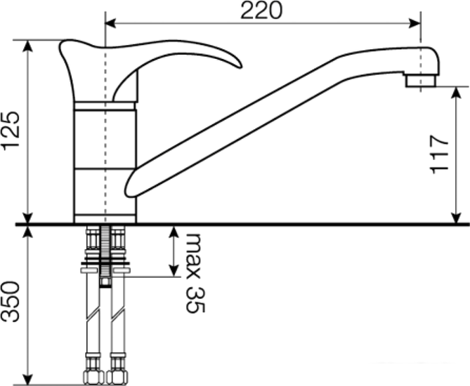 Смеситель ZorG Elegant (слоновая кость)- фото2