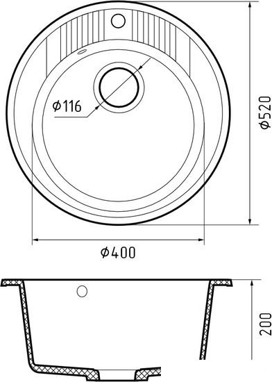Кухонная мойка GranFest GF-R520 (кашемир)- фото3