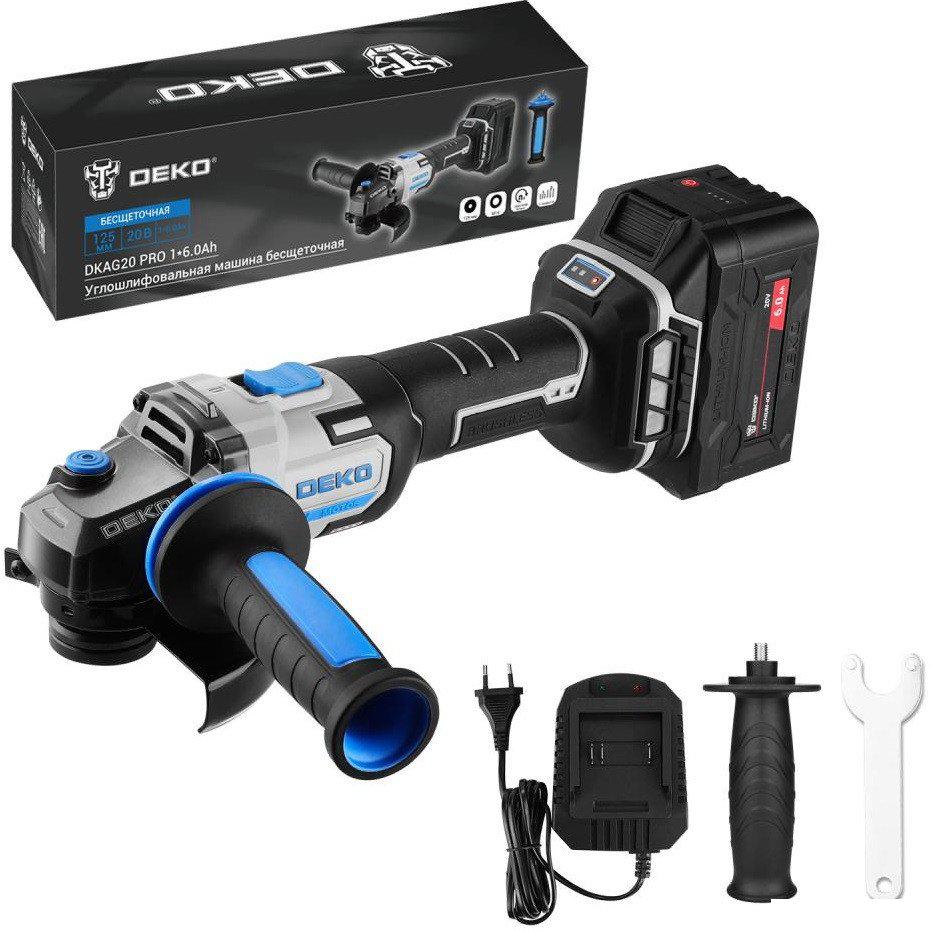 Угловая шлифмашина Deko DKAG20 PRO 085-1073 (с 1-им АКБ)- фото