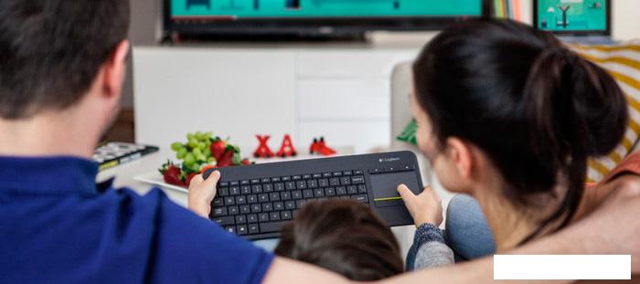 Клавиатура Logitech Wireless Touch Keyboard K400 Plus Black (920-007147)- фото4