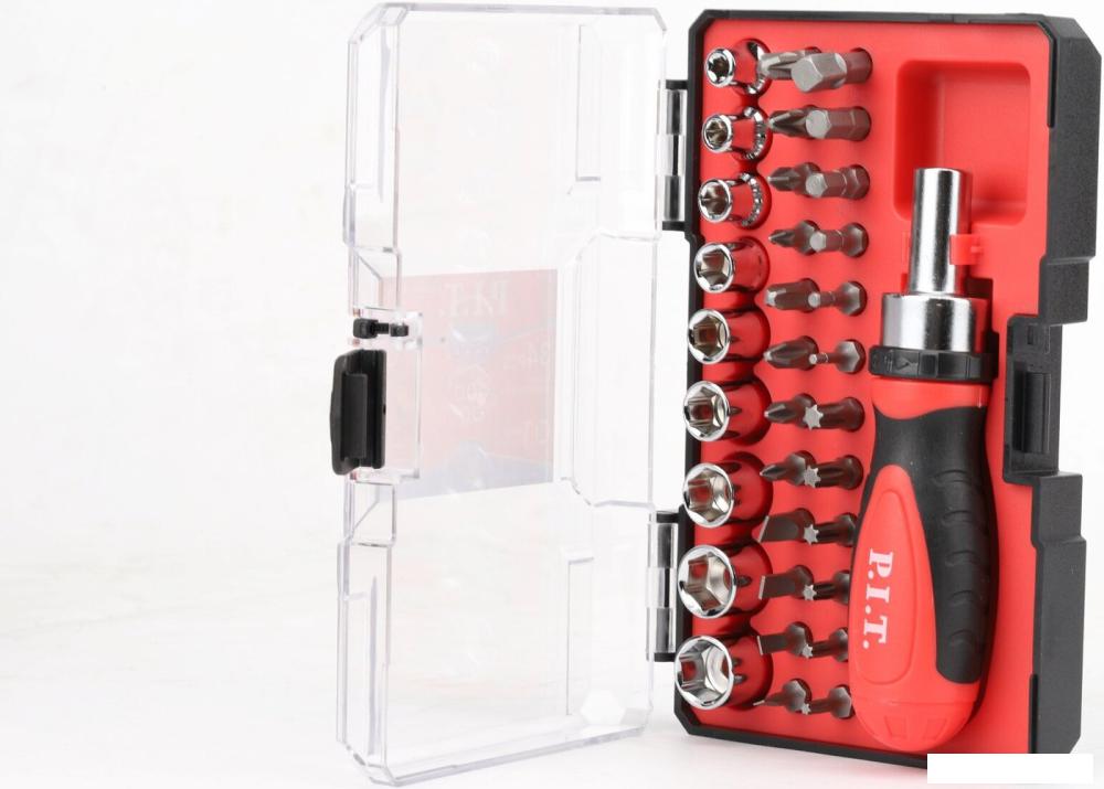 Набор отвертка с битами и головками P.I.T. Advance HSDR04-0034 (34 предмета)