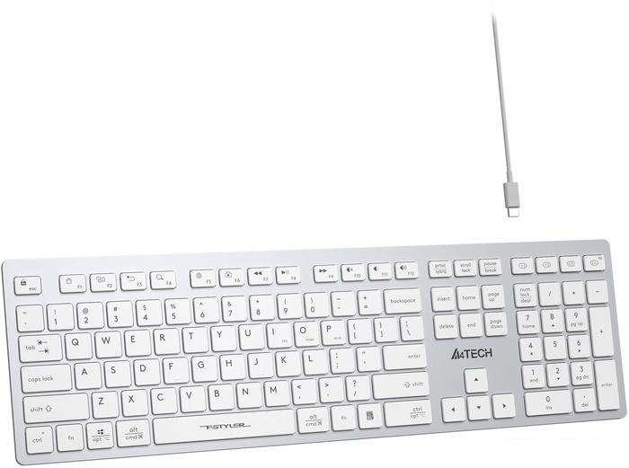 Клавиатура A4Tech Fstyler FBX50C (серебристый/белый)- фото4