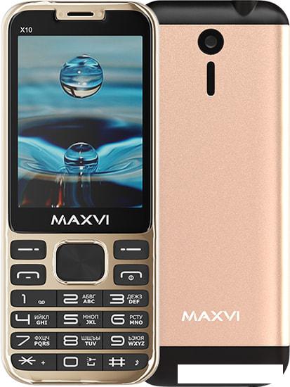 Мобильный телефон Maxvi X10 (золотистый)- фото