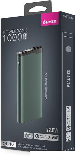 Внешний аккумулятор Olmio QL-10 10000mAh (серый)- фото3