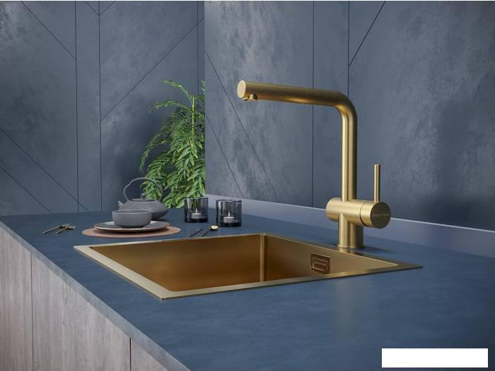 Смеситель Paulmark Dosse Do214418-BG (брашированное золото)- фото2