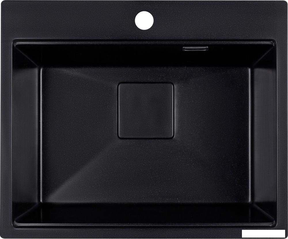 Кухонная мойка Marblan Comfort 60 (оникс, с сифоном и колландером)