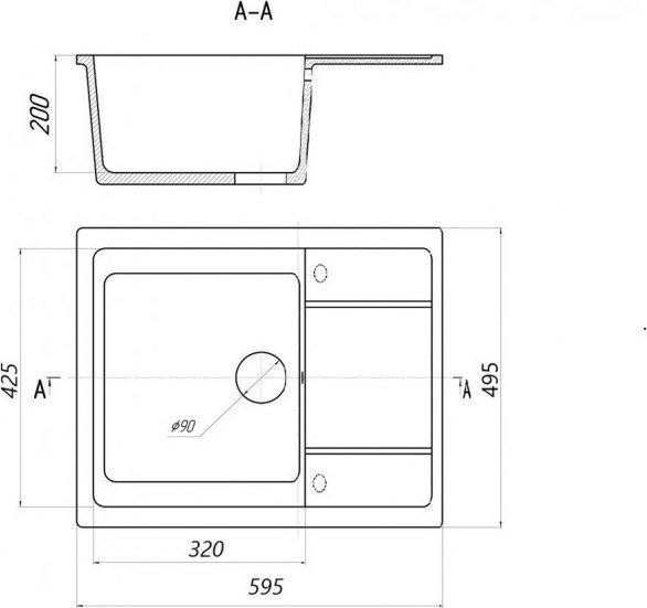 Кухонная мойка Saniteco Fortis (бежевый с сифоном)- фото4