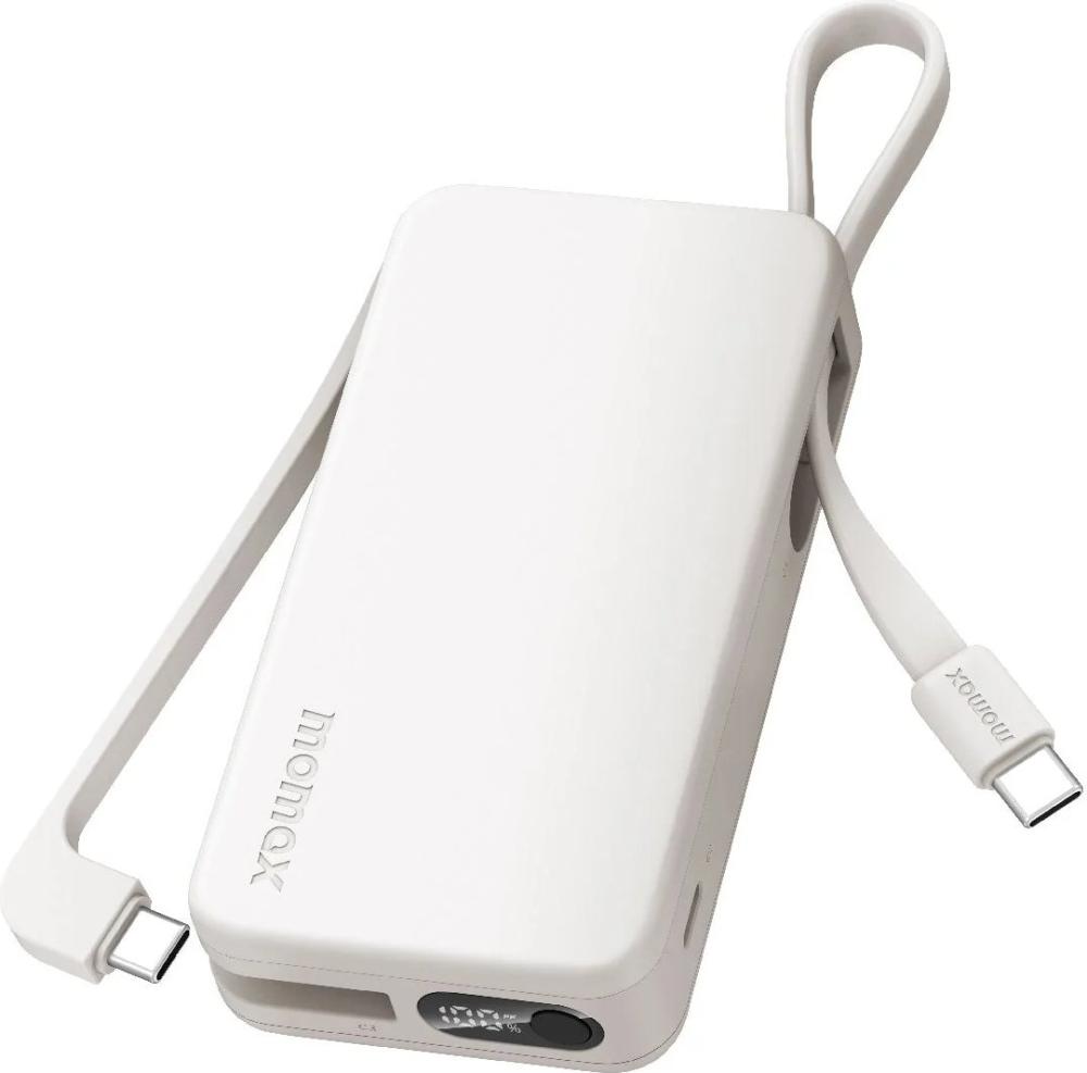 Внешний аккумулятор Momax 1-Power Vital+ Built-In USB-C IP138 10000mAh (белый)- фото