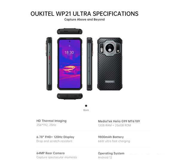 Смартфон Oukitel WP21 Ultra (черный)- фото2