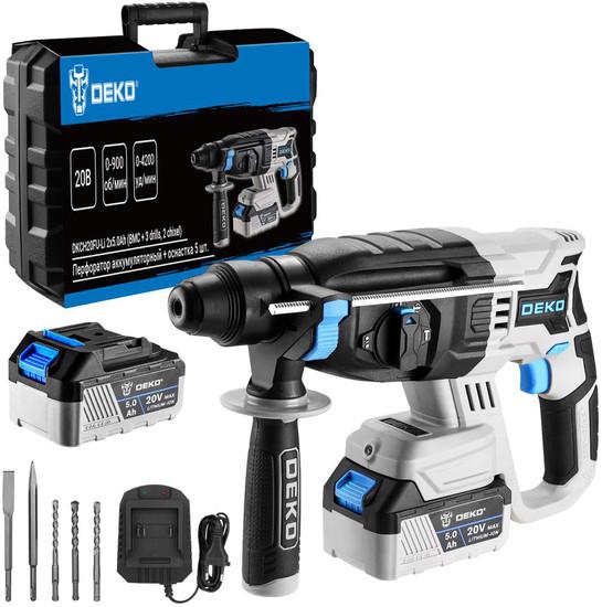 Перфоратор Deko DKCH20FU-Li SET (с 2-мя АКБ, кейс, оснастка)