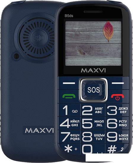 Кнопочный телефон Maxvi B5ds (синий)
