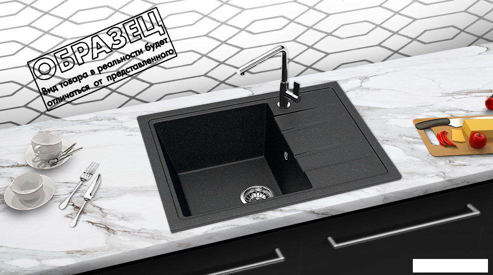 Кухонная мойка Berge BR-5850 + смеситель AM.PM Like F8007122 (черный)- фото4