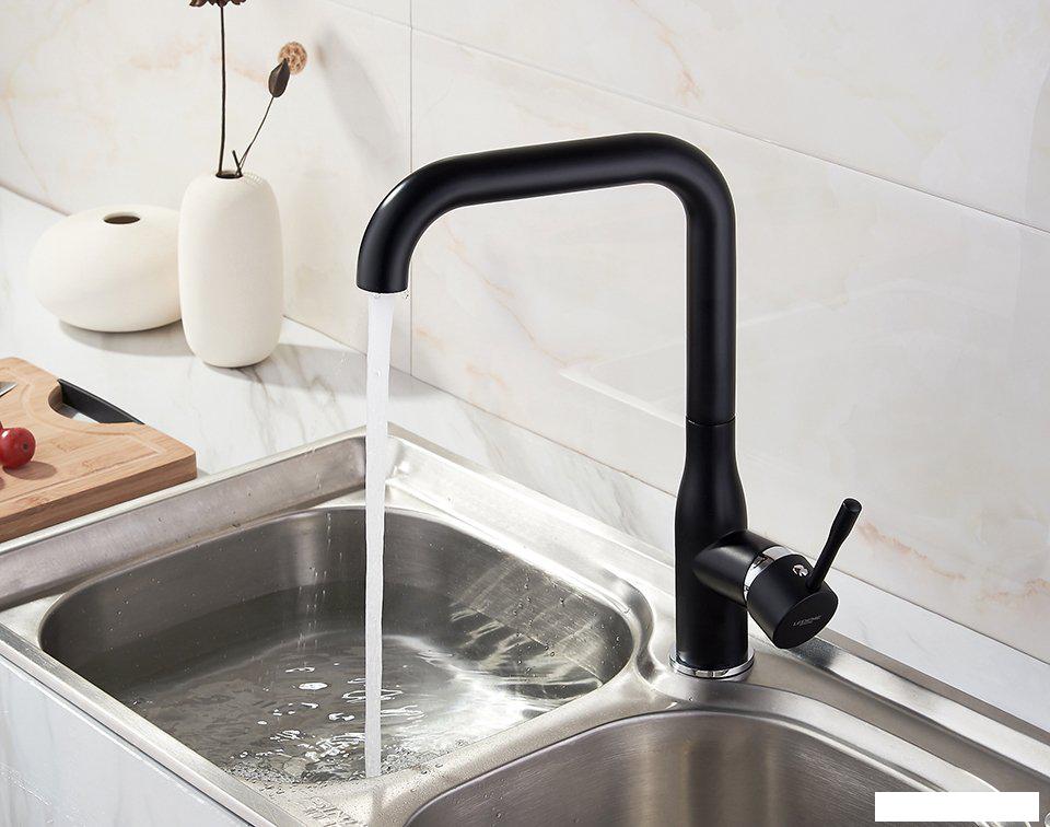 Смеситель Ledeme H98 L4698B (черный матовый)- фото3