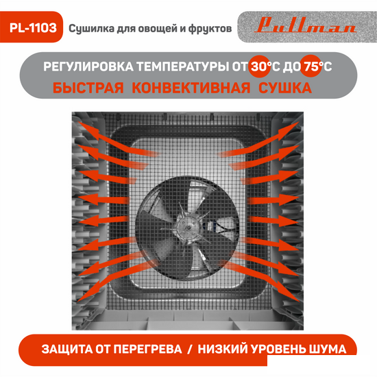 Сушилка для овощей и фруктов Pullman PL-1103- фото3