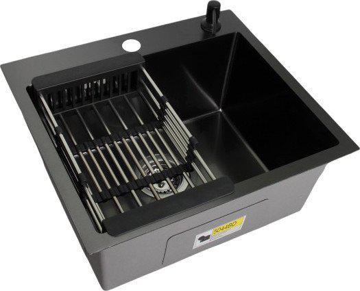 Кухонная мойка Wisent WS-35044BD/GER013 (с сифоном, дозатором и коландером)