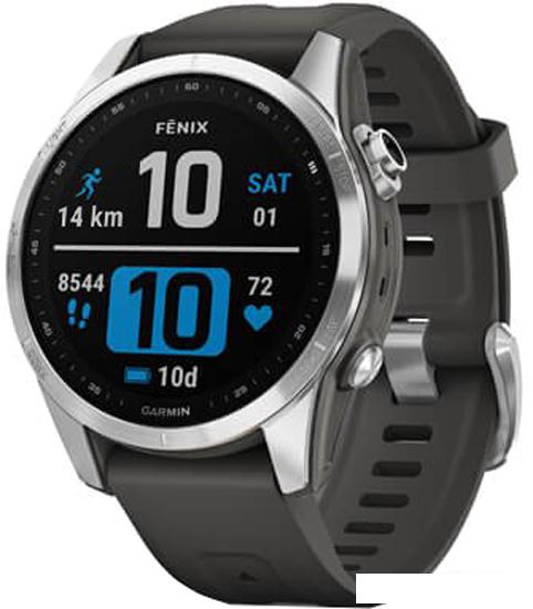 Умные часы Garmin Fenix 7S 42 мм (серебристый/графитовый)- фото
