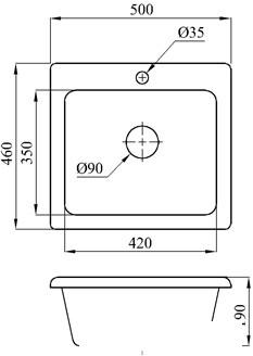 Кухонная мойка БелЭворс Mini (антрацит, без сифона)- фото2