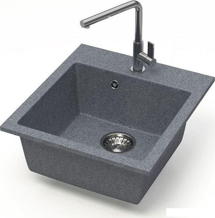 Кухонная мойка MARRBAXX Карельский камень модель 38/Q8 (темно-серый)- фото2