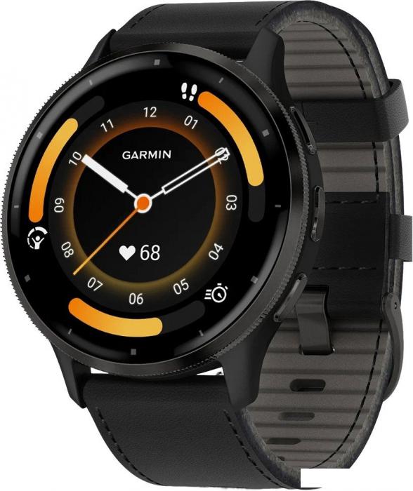 Умные часы Garmin Venu 3 (черный, с кожаным ремешком)- фото