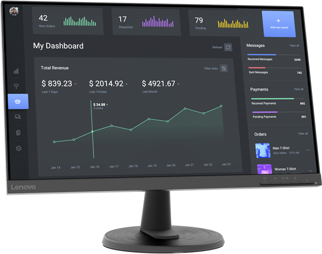 Монитор Lenovo ThinkVision C24-40 63DCKAT6IS- фото2