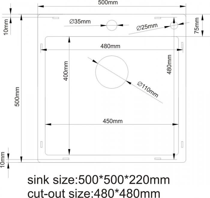 Кухонная мойка Asteria A5050S-D (сатин декор)- фото4